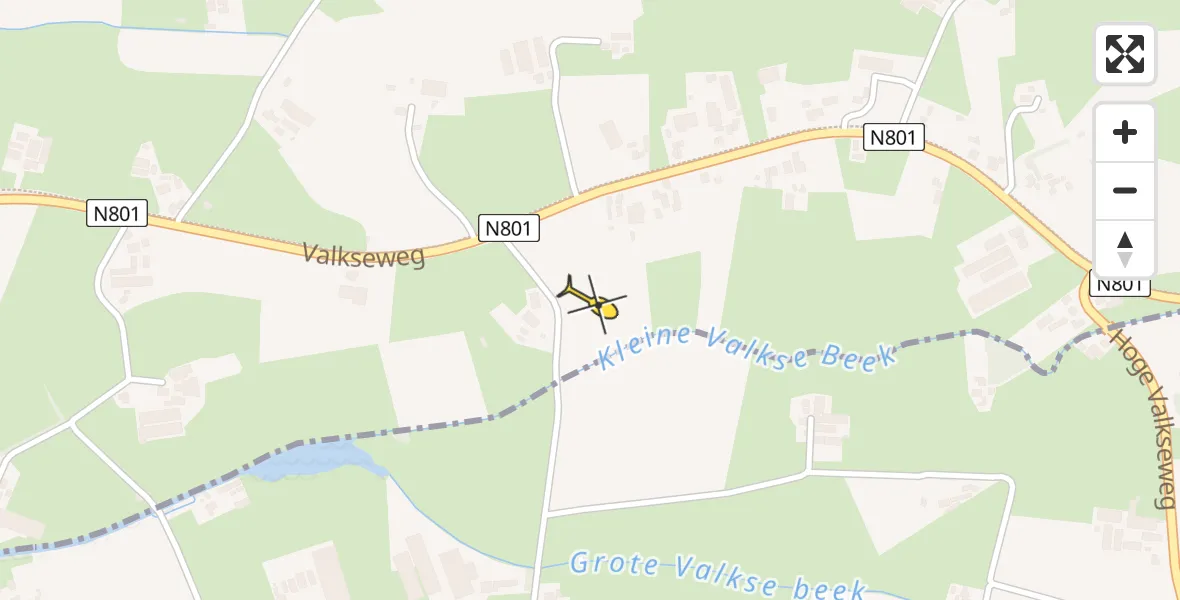 Routekaart van de vlucht: Traumahelikopter naar Barneveld