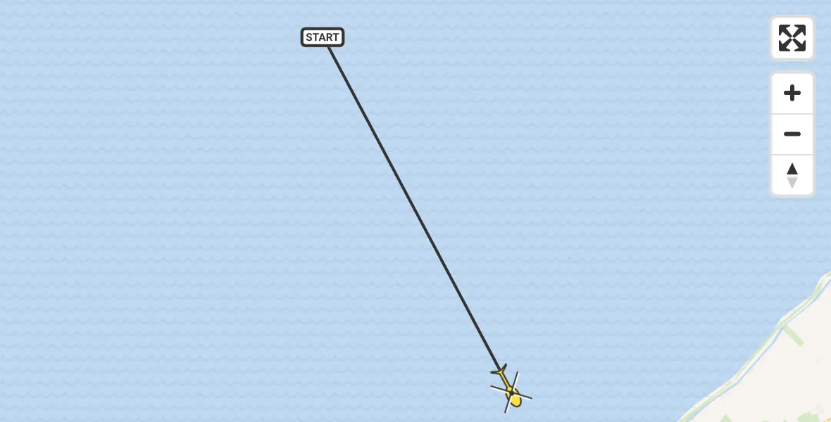 Routekaart van de vlucht: Ambulancehelikopter naar West-Terschelling