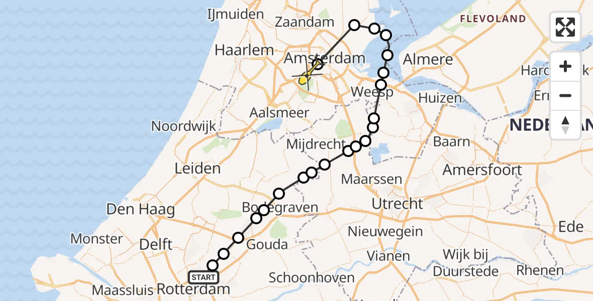 Routekaart van de vlucht: Politieheli naar Amsterdam, Zevengetijdeklaver