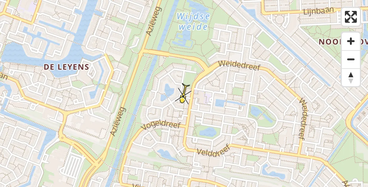 Routekaart van de vlucht: Traumahelikopter naar Zoetermeer