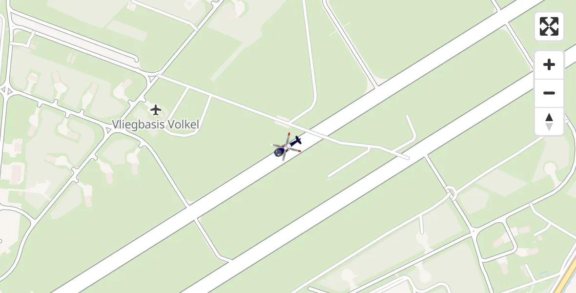 Vluchtroute Politiehelikopter van Vliegbasis Volkel naar Vliegbasis Volkel