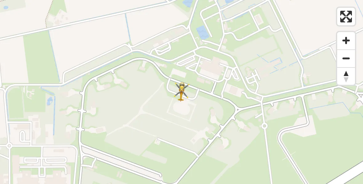 Vluchtroute Traumahelikopter van Vliegbasis Volkel naar Vliegbasis Volkel