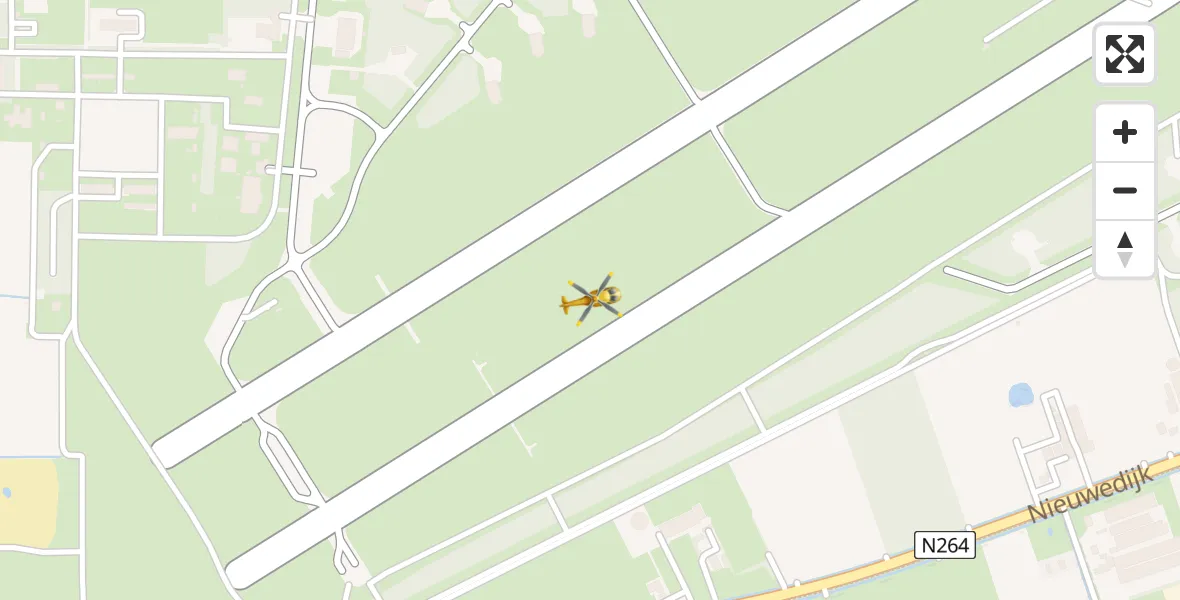 Vluchtroute Traumahelikopter van Vliegbasis Volkel naar Vliegbasis Volkel