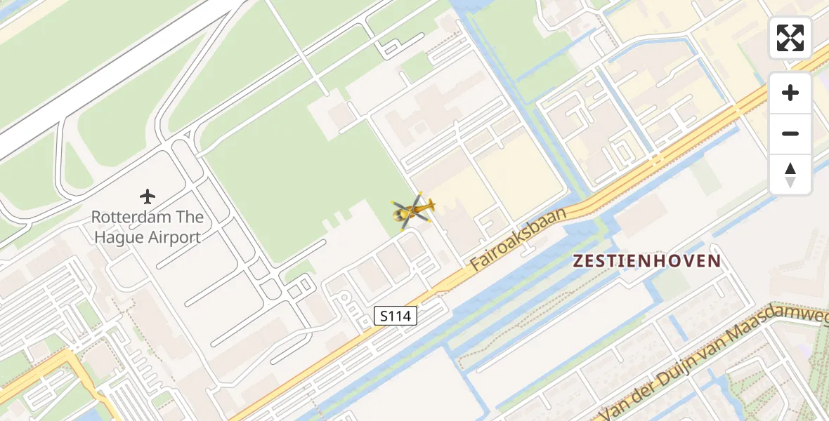 Vluchtroute Traumahelikopter Rotterdam The Hague Airport - Rotterdam The Hague Airport, 29 februari 2024, 08:29