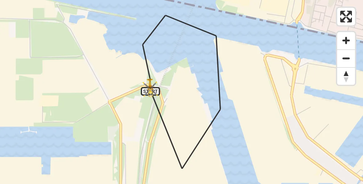 Vluchtroute Traumahelikopter van Amsterdam Heliport naar Amsterdam Heliport