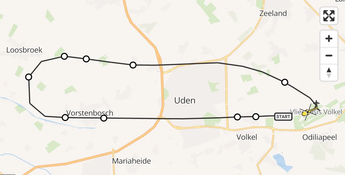 Routekaart van de vlucht: Lifeliner 3 naar Vliegbasis Volkel, Breestraat