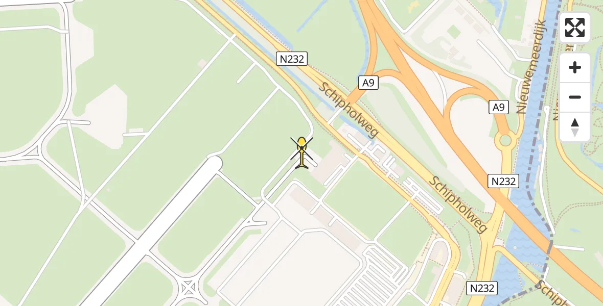 Vluchtroute Politiehelikopter van Schiphol naar Schiphol