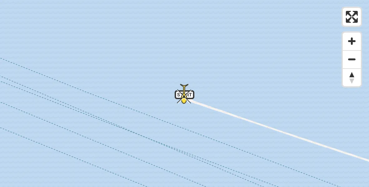 Routekaart van de vlucht: Politiehelikopter naar Hoek van Holland, Maasgeul