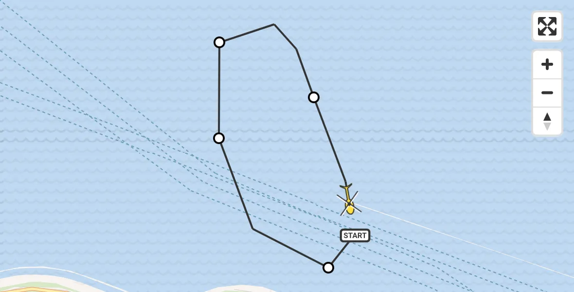 Routekaart van de vlucht: Politieheli naar Hoek van Holland, Maasvlakteweg