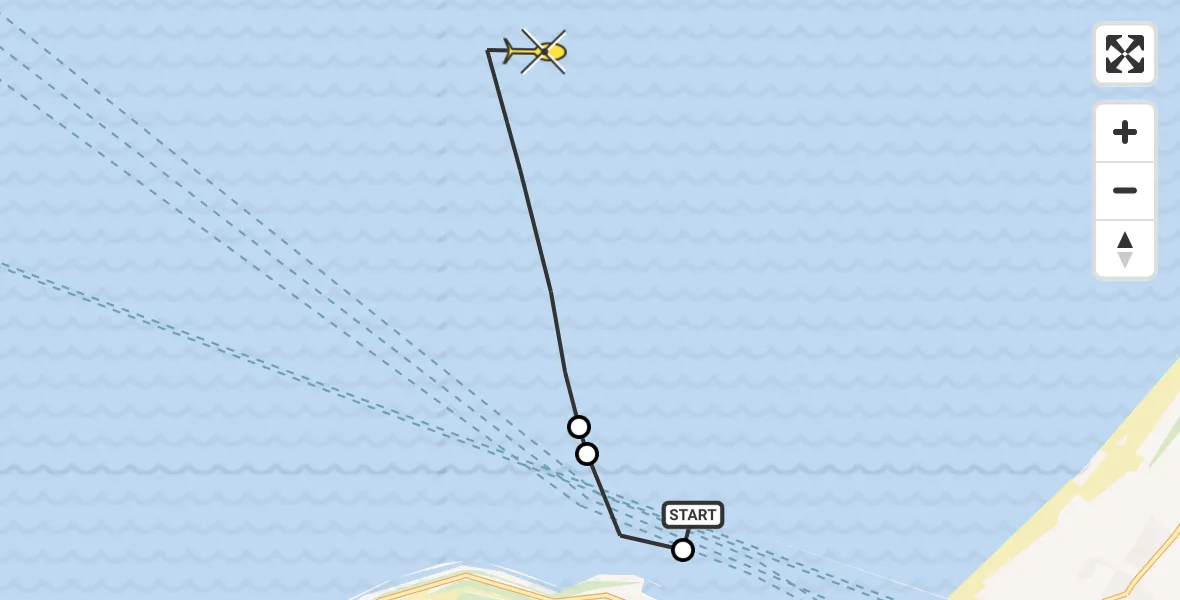 Routekaart van de vlucht: Politieheli naar Maasvlakteweg