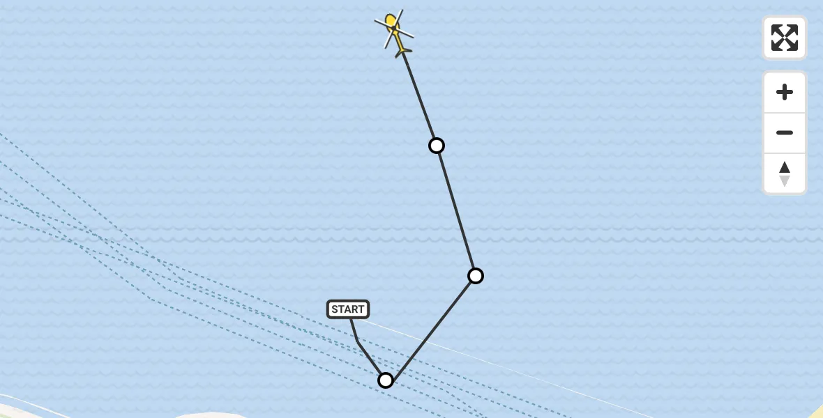 Routekaart van de vlucht: Politieheli naar Maasgeul