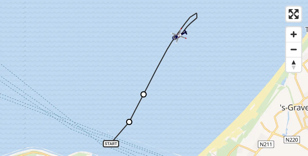 Vluchtroute Politiehelikopter Maasvlakte - , 01 maart 2024, 15:59