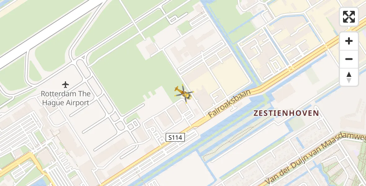 Vluchtroute Traumahelikopter Rotterdam The Hague Airport - Rotterdam The Hague Airport, 01 maart 2024, 22:06
