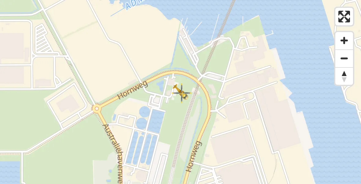 Vluchtroute Traumahelikopter van Amsterdam Heliport naar Amsterdam Heliport