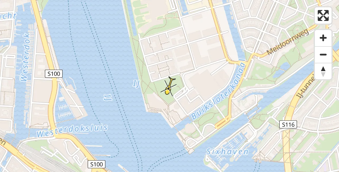 Routekaart van de vlucht: Lifeliner 1 naar Amsterdam