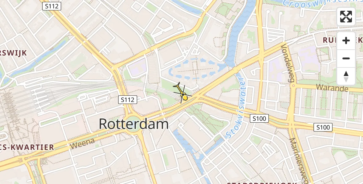 Routekaart van de vlucht: Lifeliner 2 naar Rotterdam