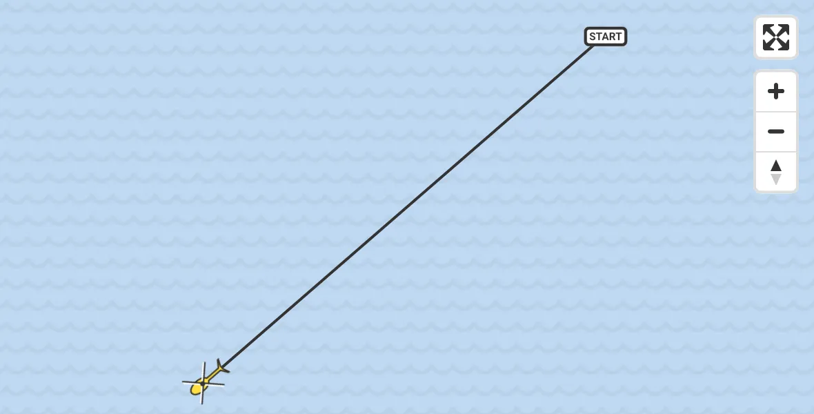 Routekaart van de vlucht: Kustwachthelikopter naar Kerkwerve