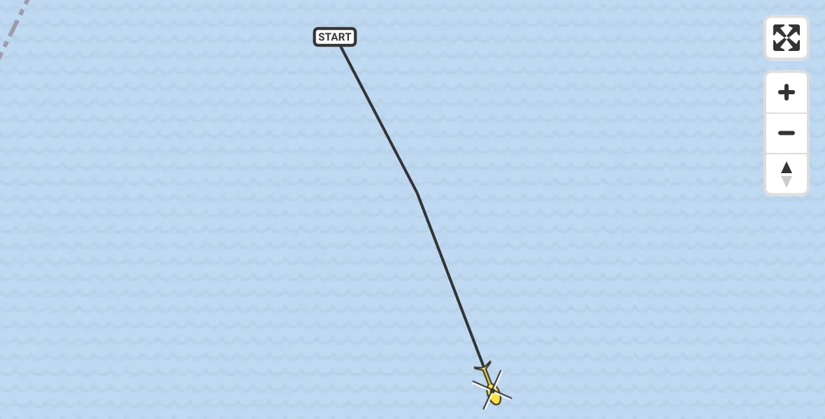 Routekaart van de vlucht: Kustwachthelikopter naar Kerkwerve