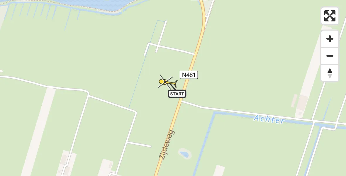 Routekaart van de vlucht: Traumahelikopter naar Oud-Alblas, Geerweg