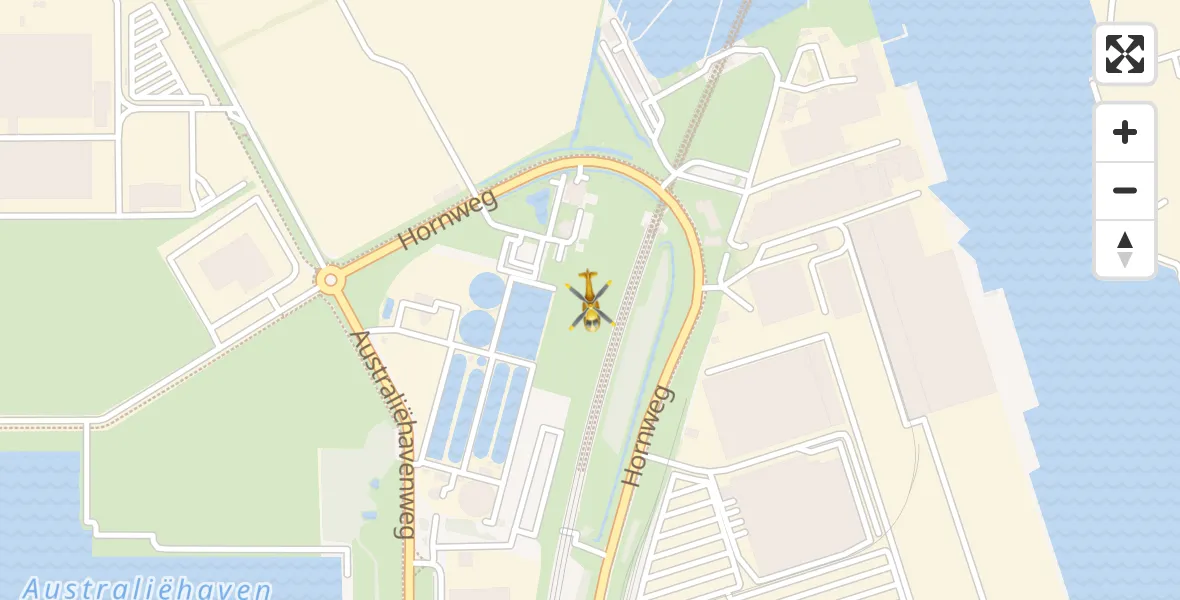 Vluchtroute Traumahelikopter van Amsterdam Heliport naar Amsterdam Heliport