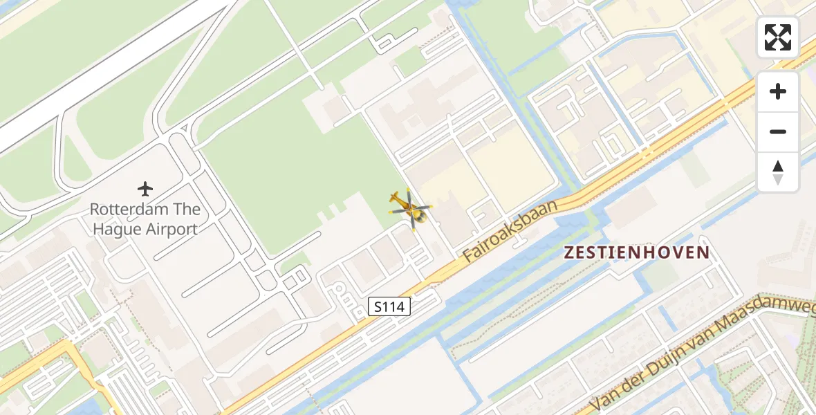 Vluchtroute Traumahelikopter Rotterdam The Hague Airport - Rotterdam The Hague Airport, 02 maart 2024, 21:32