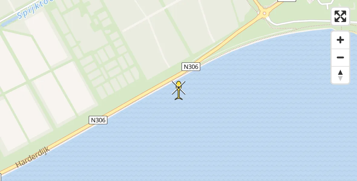 Routekaart van de vlucht: Traumahelikopter naar Biddinghuizen