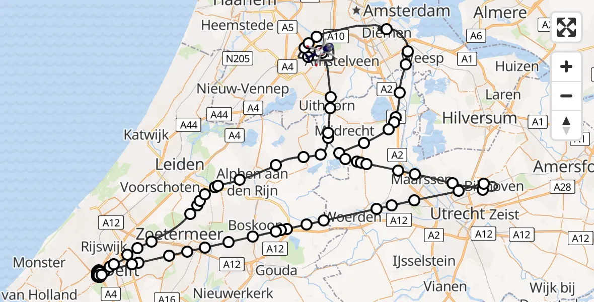 Vluchtroute Politiehelikopter Schiphol - Schiphol, 03 maart 2024, 08:28