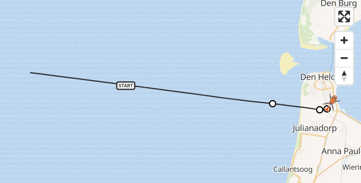 Vluchtroute Kustwachthelikopter  - Vliegveld De Kooy, 03 maart 2024, 09:45