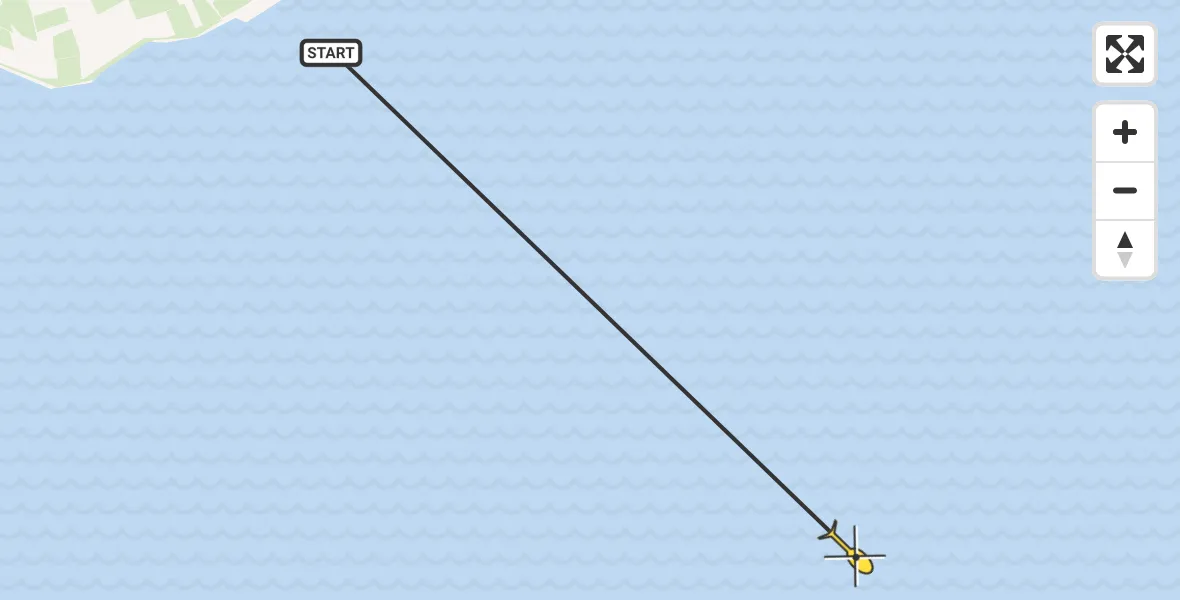 Routekaart van de vlucht: Ambulanceheli naar Oosterend