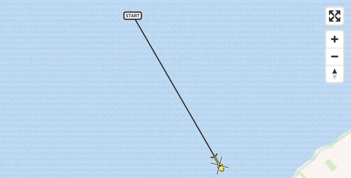 Routekaart van de vlucht: Ambulancehelikopter naar West-Terschelling