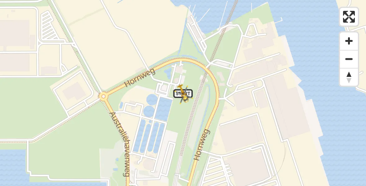 Vluchtroute Traumahelikopter van Amsterdam Heliport naar Amsterdam Heliport