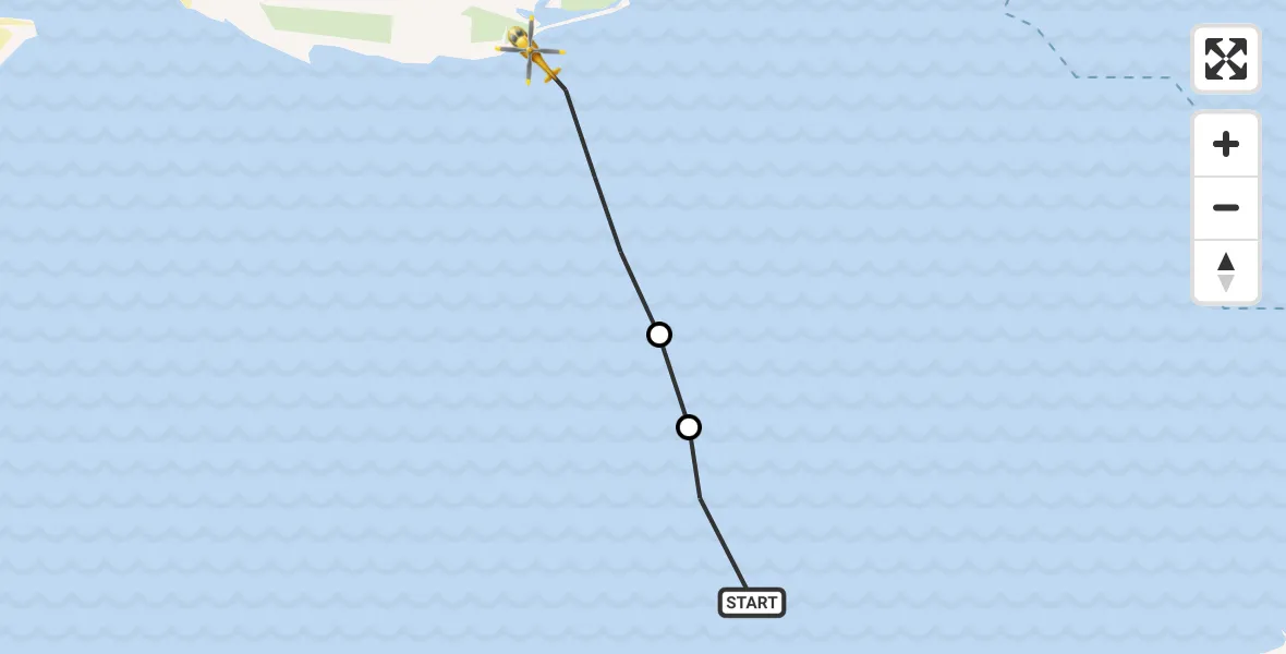 Vluchtroute Ambulancehelikopter Marrum - Ballum, 03 maart 2024, 14:40
