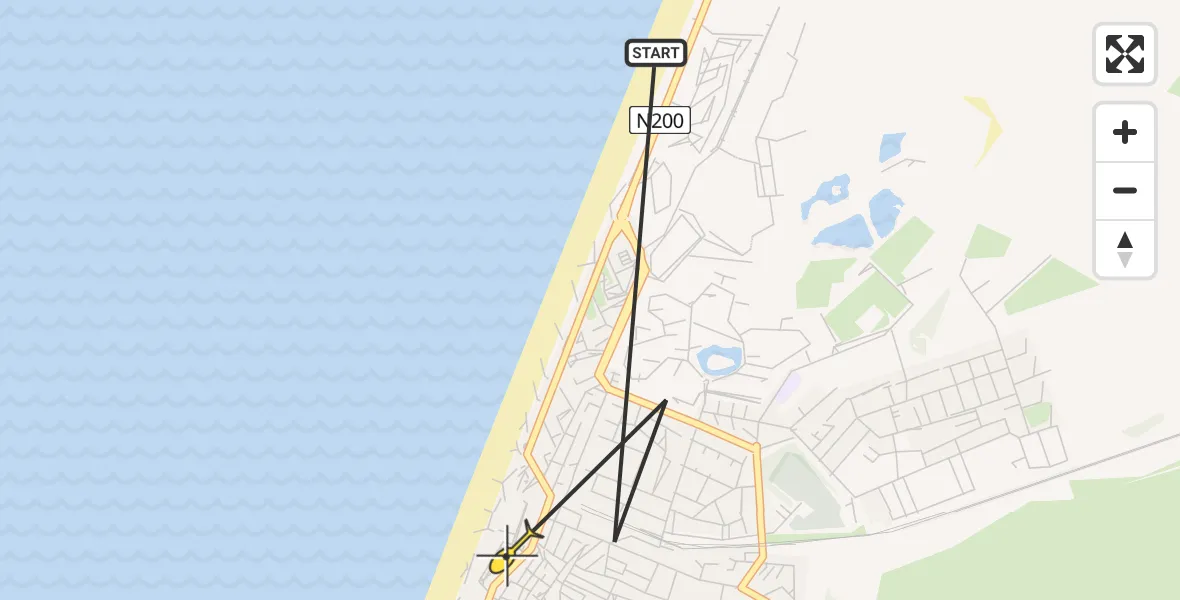 Routekaart van de vlucht: Politiehelikopter naar Zandvoort, Kostverlorenstraat