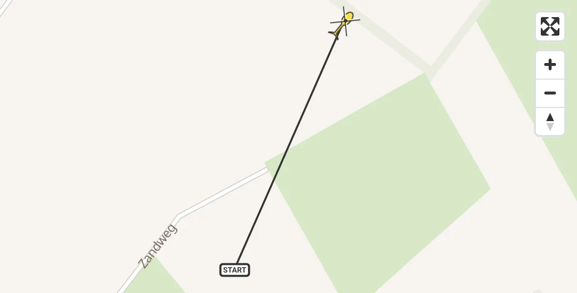 Routekaart van de vlucht: Traumahelikopter naar Lage Mierde, Beersedijk