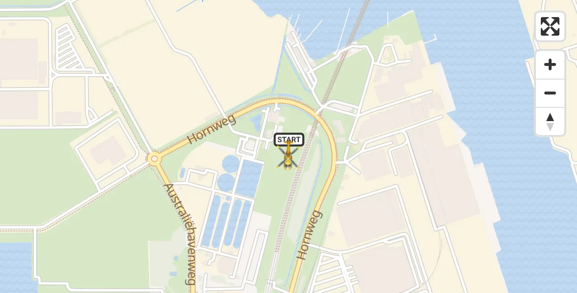 Vluchtroute Traumahelikopter van Amsterdam Heliport naar Amsterdam Heliport