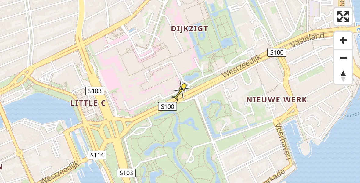 Routekaart van de vlucht: Lifeliner 1 naar Erasmus MC