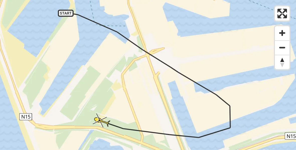 Routekaart van de vlucht: Politiehelikopter naar Maasvlakte, Slag Dobbelsteen