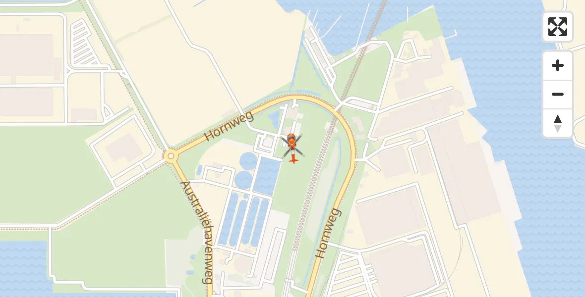 Vluchtroute Kustwachthelikopter van Amsterdam Heliport naar Amsterdam Heliport