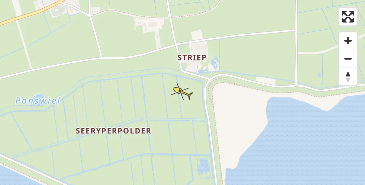 Routekaart van de vlucht: Ambulancehelikopter naar Striep