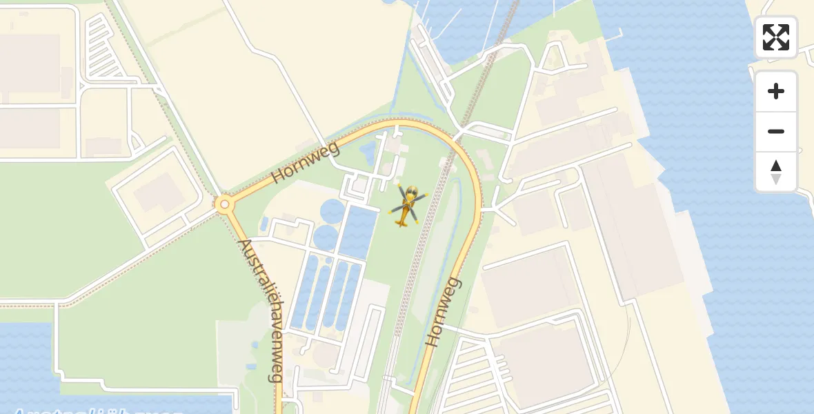 Vluchtroute Traumahelikopter van Amsterdam Heliport naar Amsterdam Heliport