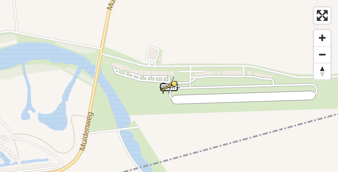 Vluchtroute  van Vliegveld Midden-Zeeland naar Vliegveld Midden-Zeeland