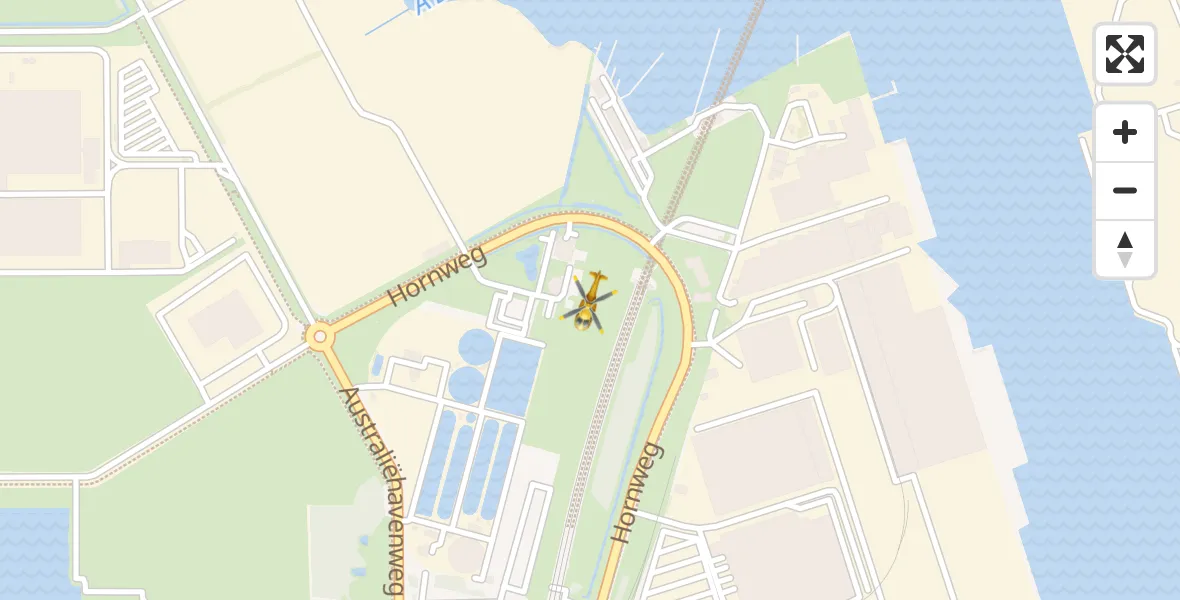 Vluchtroute Traumahelikopter van Amsterdam Heliport naar Amsterdam Heliport