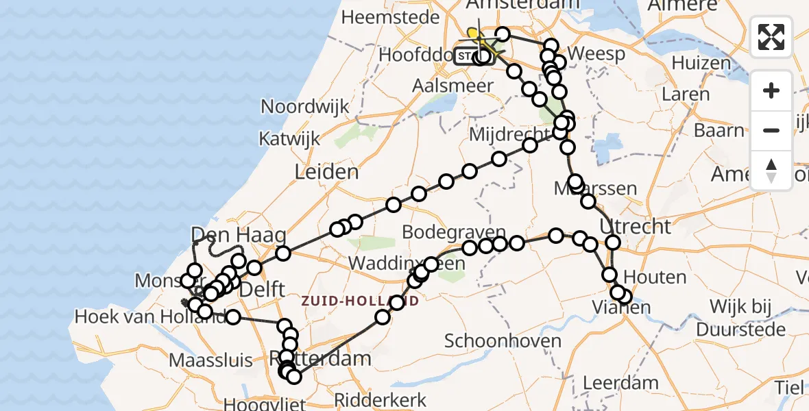 Routekaart van de vlucht: Politieheli naar Badhoevedorp, Mr. Jac. Takkade