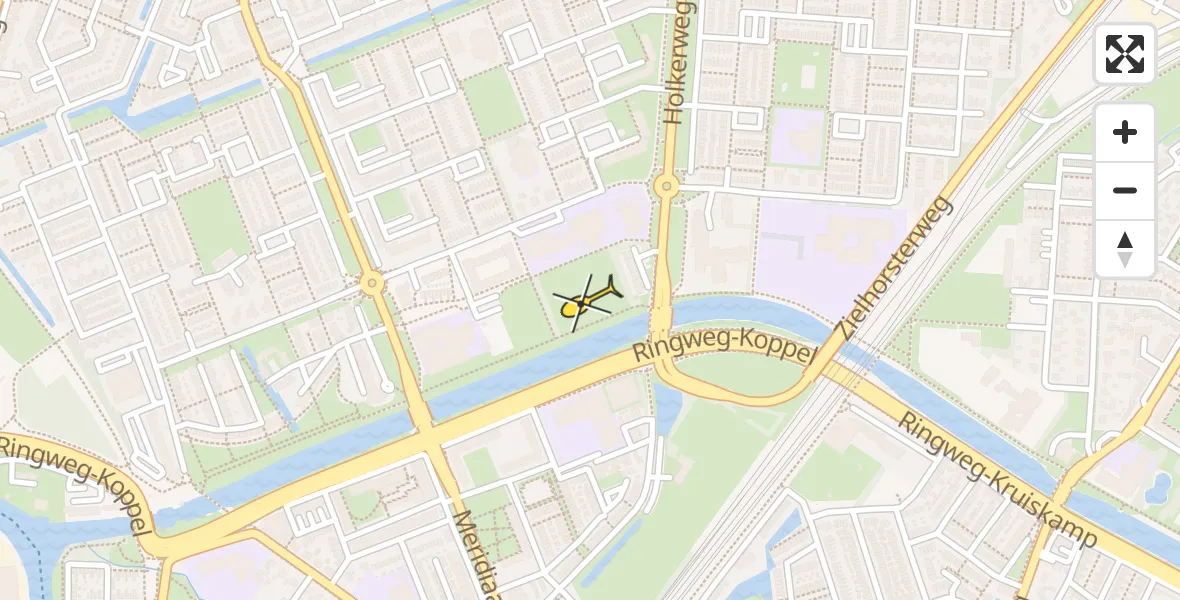 Routekaart van de vlucht: Traumahelikopter naar Amersfoort