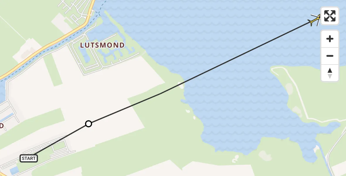 Routekaart van de vlucht: Traumahelikopter naar Wijckel, Wikeler Hop