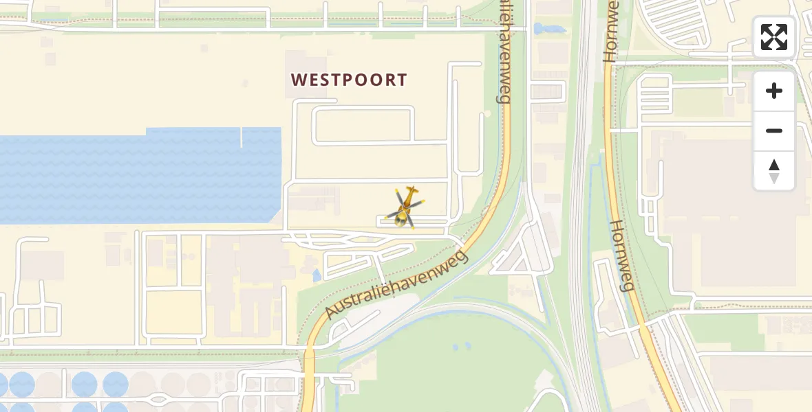 Vluchtroute Traumahelikopter van Amsterdam Heliport naar Amsterdam Heliport