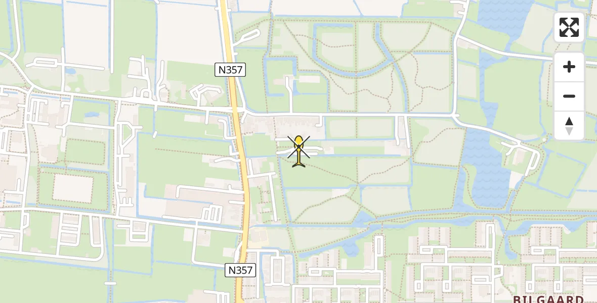 Vluchtroute Ambulancehelikopter van Leeuwarden naar Leeuwarden
