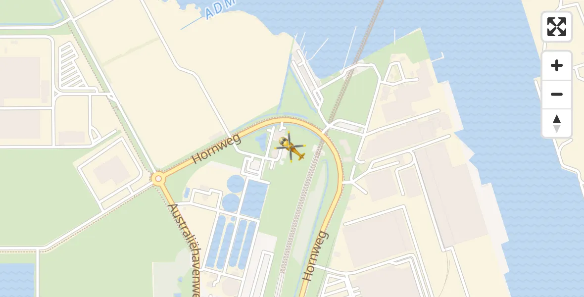 Vluchtroute Traumahelikopter van Amsterdam Heliport naar Amsterdam Heliport