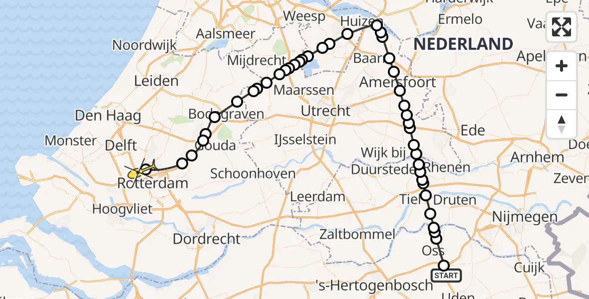 Routekaart van de vlucht: Lifeliner 2 naar Rotterdam The Hague Airport, Vergaertweg