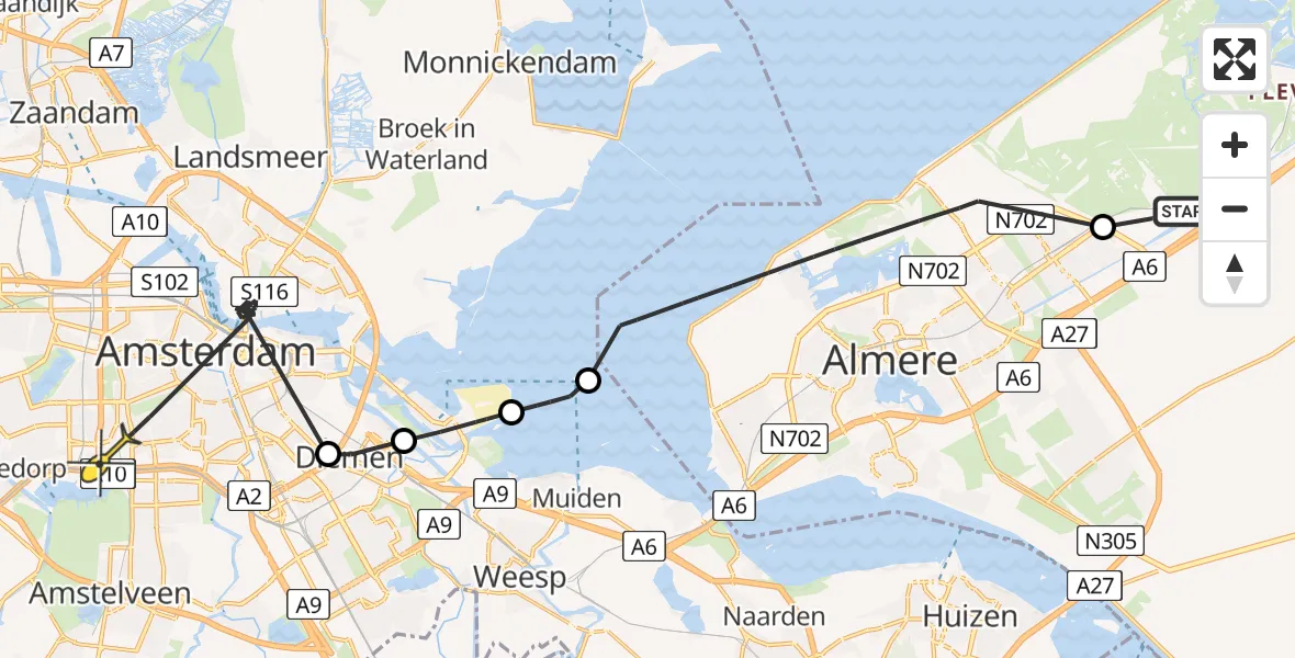 Routekaart van de vlucht: Politieheli naar Amsterdam, Jan van den Boschpad